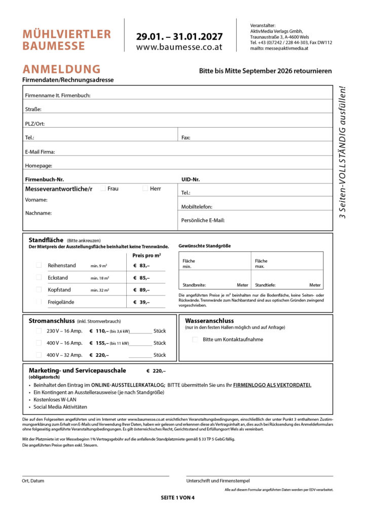 Anmeldung Aussteller 27